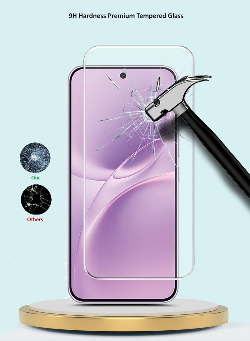 جيماكس واقي شاشة زجاجي مقسى 9H 2.5D بحواف منحنية لسلسلة vivo V70 FE 5G 2026 GMAX الفاخرة - شفاف - Image 3