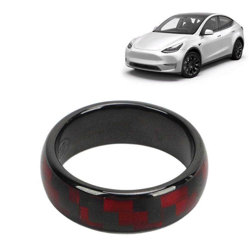 Smart Carbon Fiber Key Card Fob Ring Size 9 18 9mm Ceramic No Charging Required - Image 3