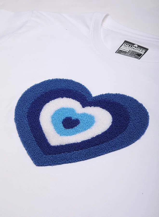 ديلينجر تيشيرت نسائي مطرز بقلب