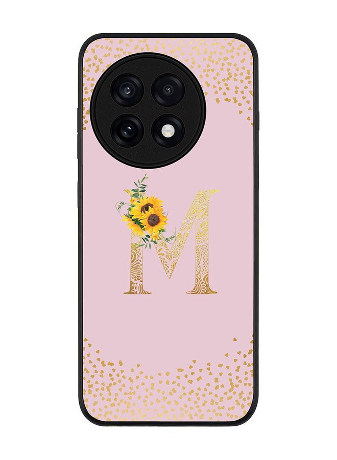 Stylizedd For OnePlus 13R / Ace 5 Pro Case,Slim fit Camera Protection, Shockproof Thin Phone cover  - Custom Floral Monogram - M  (Pink )