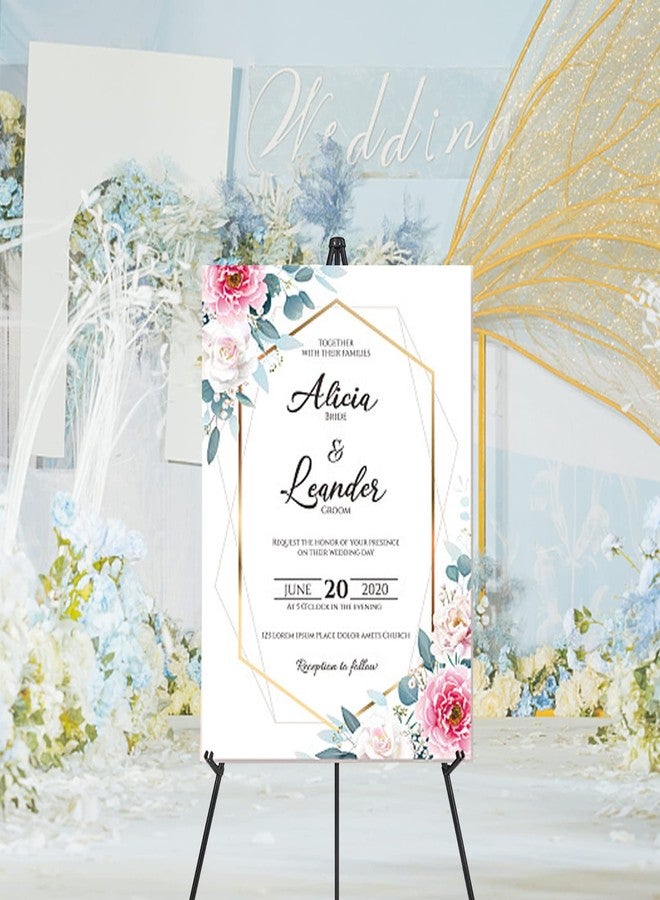 Xlong Thickened Easel Stand for Wedding Sign & Poster 63'' Portable Easels for Display Art Easel for Floor Adjustable Metal Easel Stand,Quick Set-Up Tripod Stand, Presentations,Signs,Posters (Black 1PC) - Image 4