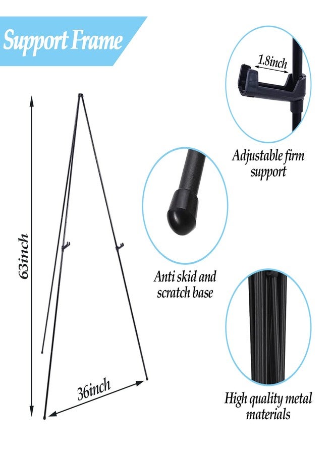 Xlong Thickened Easel Stand for Wedding Sign & Poster 63'' Portable Easels for Display Art Easel for Floor Adjustable Metal Easel Stand,Quick Set-Up Tripod Stand, Presentations,Signs,Posters (Black 1PC) - Image 2
