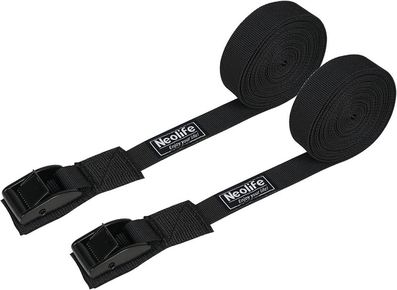WONITAGO Rack Strap Tie Down Straps for Surfboard SUP Paddleboard Kayak Snowboard and Canoes, 15 Feet (Pair), Black/Yellow/Gray - Image 1