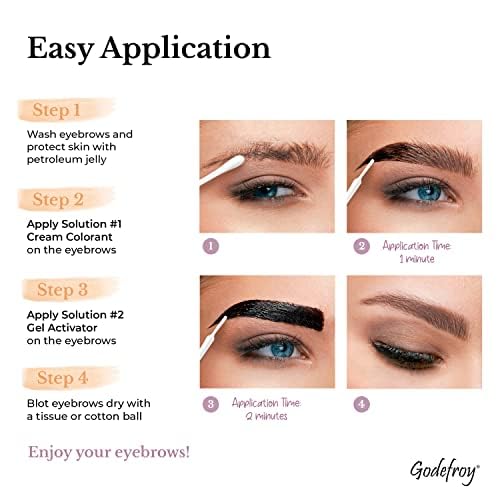 Godefroy Instant Eyebrow Color, Dark Brown, .18 ounces, 12-weeks of long lasting brow color, 3-applications per kit - Image 4