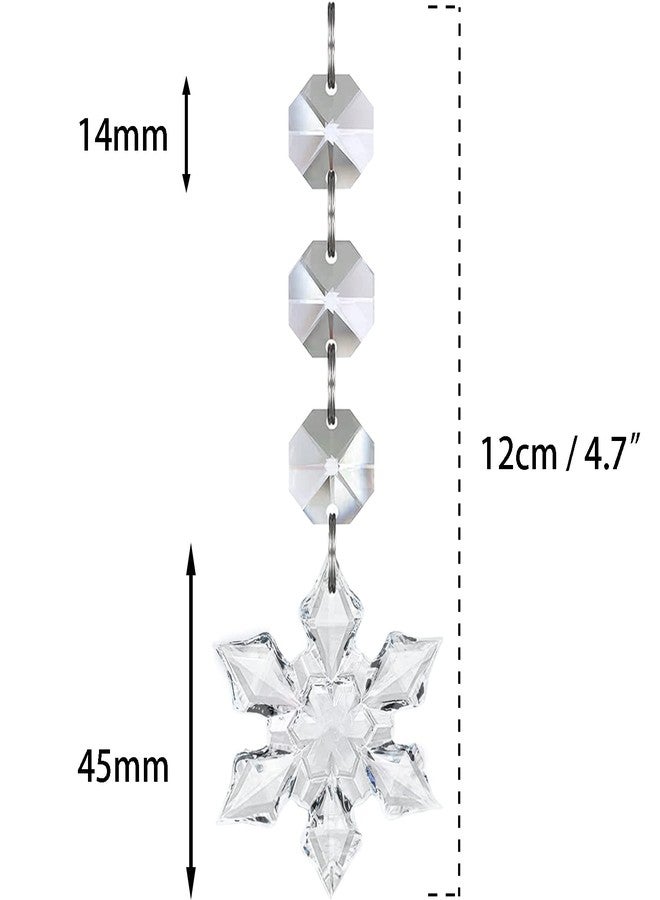 Jishi 30pk Snowflake Crystal Christmas Ornaments for Tree Decorations, Hanging Clear Acrylic Snowflake Ornaments for Christmas Tree Indoor Home Decor, Snow Flake Stars Winter Wonderland Party Supplies - Image 2