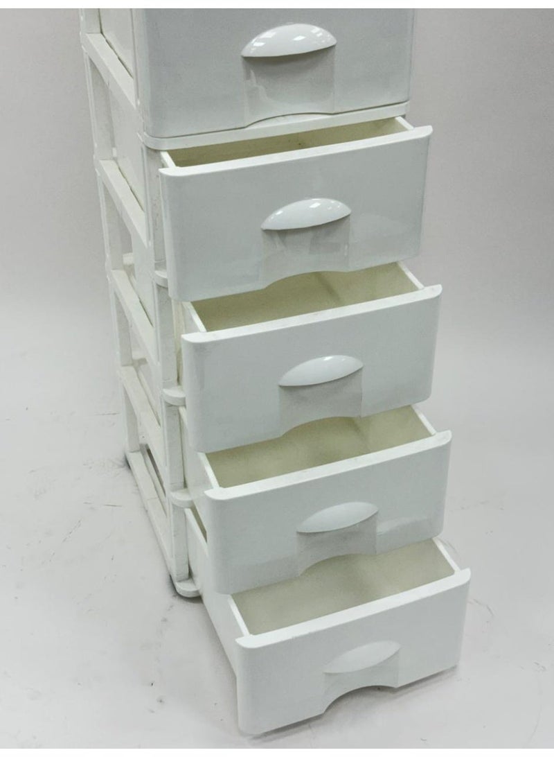 Living 6-Tier Mobile Plastic Drawer Unit for Home Organization | Versatile Vertical Storage Organizer with Wheels | Modern and Practical Slim Storage Solution - Image 5