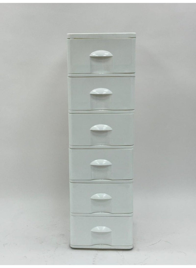 Living 6-Tier Mobile Plastic Drawer Unit for Home Organization | Versatile Vertical Storage Organizer with Wheels | Modern and Practical Slim Storage Solution - Image 4