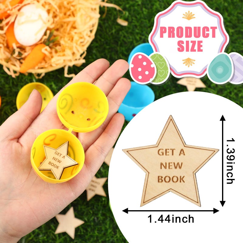 CypherX Easter Egg Fillers- Wood Easter Reward Tokens, Easter Prizes Stuffers Coins, Family Night Tokens, 24 Redeemable Tokens+6 Blank DIY Tokens, Unique Family Easter Egg Hunt Activities- Star - Image 5