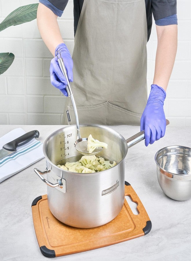ريستورنت وير مصفاة مطبخ من الفولاذ المقاوم للصدأ مقاس 11.5 بوصة - مصفاة ألمانية قياسية بمقبض مريح، آمنة للغسل في غسالة الأطباق - مصفاة طعام معدنية مقواة للكينوا، الحساء، الصلصات، والمخبوزات - Image 5