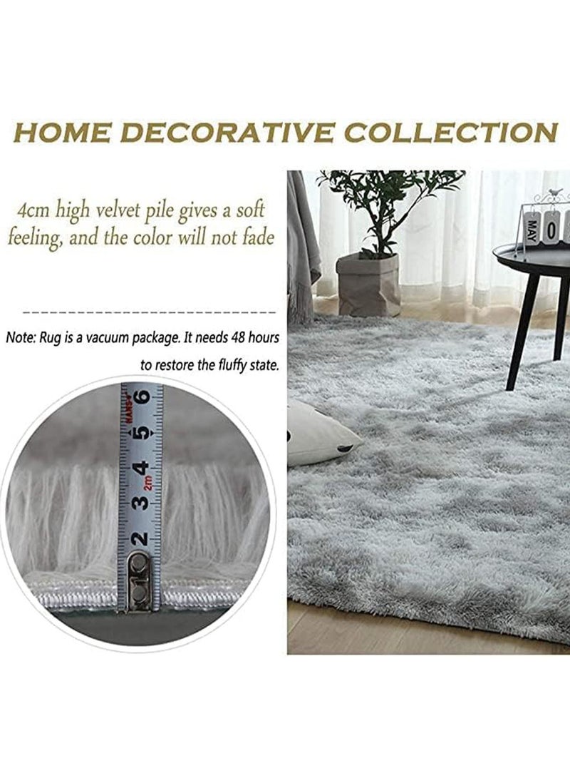 MONOGUE Super Soft Tie Dye Plush Area Rug Fluffy Shaggy Non-Slip Carpet for Bedroom Living Room - Image 2