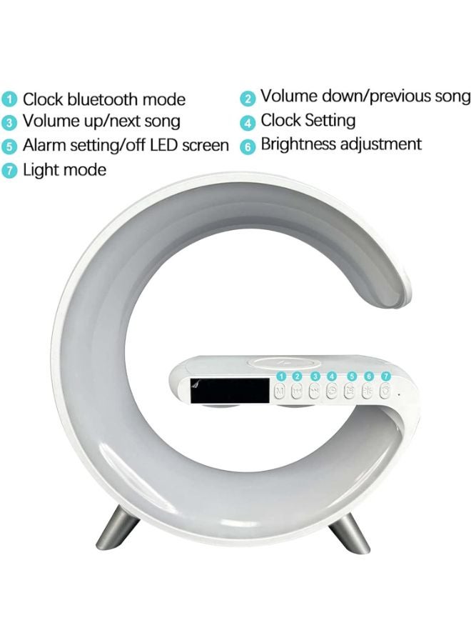BUYCO Wireless Charger Portable Bluetooth Speaker Alarm Clock Intelligent LED with Music Syncing App Control Atmosphere Nightstand Desk Table Lamp - Image 5