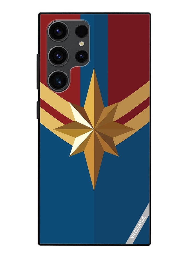 VR CREATIVE Protective Case Cover For Samsung Galaxy S24 Ultra Captain Marvel Logo Design Multicolour - Image 1