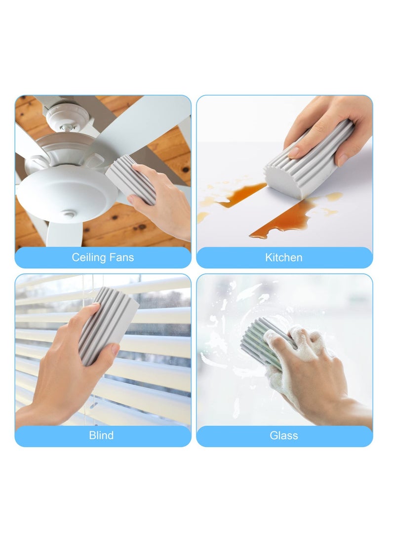 4 Pcs Reusable Cleaning Sponges & Brushes - Versatile Duster Set for Home, Kitchen, Windows, Fans, and More! - Image 4