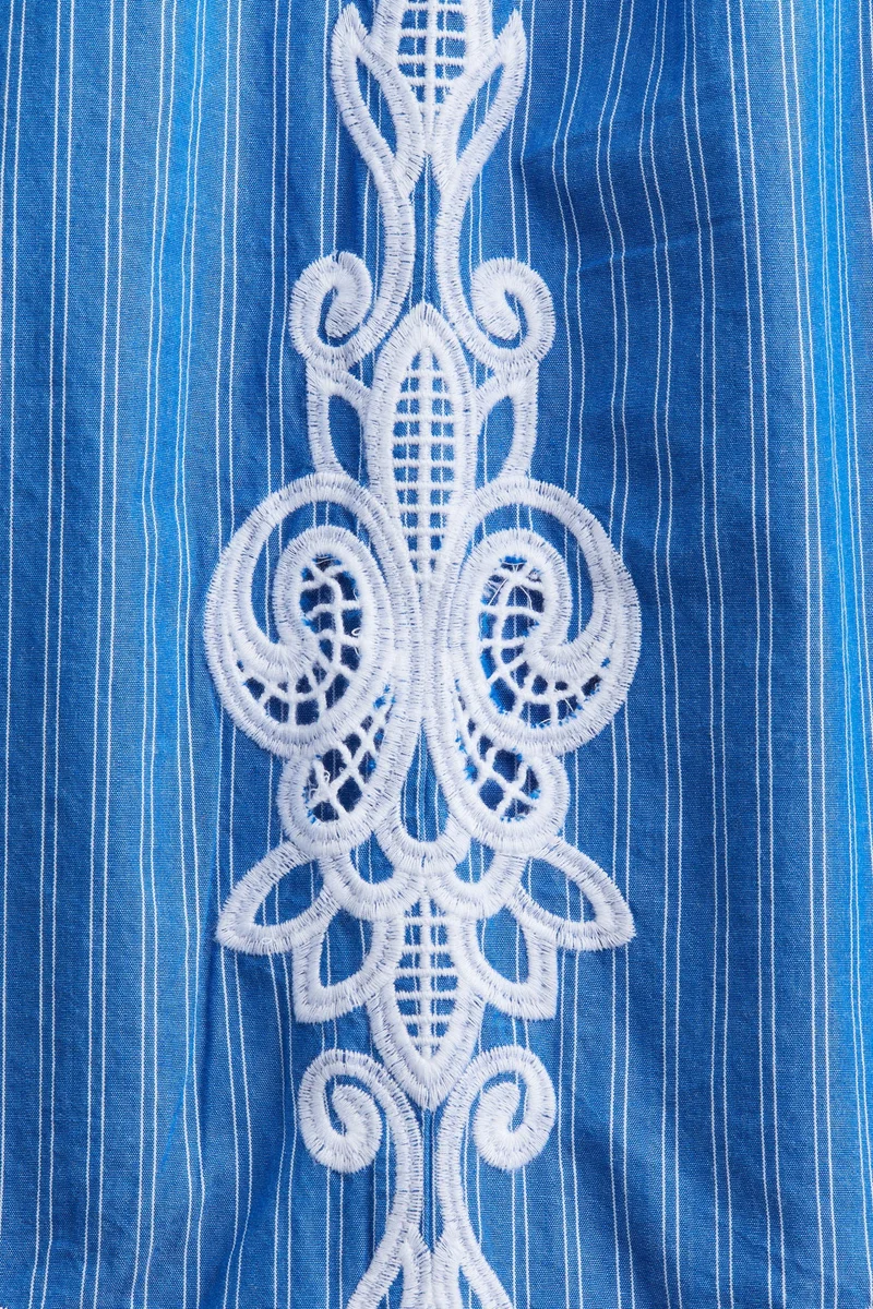 H&M Embroidered cotton trousers