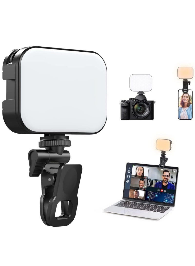 ضوء سيلفي للهاتف المحمول مع حامل مشبك – 3 أوضاع إضاءة، درجة حرارة لون قابلة للتعديل من 3000K إلى 9900K، بطارية 2000 مللي أمبير - Image 1