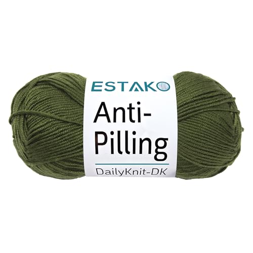 Estako DailyKnit-DK - 100% Anti-Pilling Acrylic Yarn - Soft DK Light Weight #3 - (3.52 oz / 273 Yds) - for Knitting & Crocheting (80050 - Khaki) - Image 1