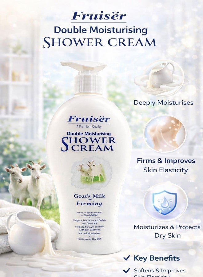 Fruiser Double Moisturising Shower Cream - Goat’s Milk with Firming - 1000ml | Nourishing & Brightening Body Wash for Soft, Smooth, and Radiant Skin - Image 5