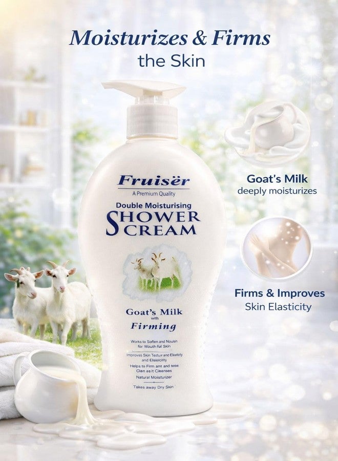 Fruiser Double Moisturising Shower Cream - Goat’s Milk with Firming - 1000ml | Nourishing & Brightening Body Wash for Soft, Smooth, and Radiant Skin - Image 4