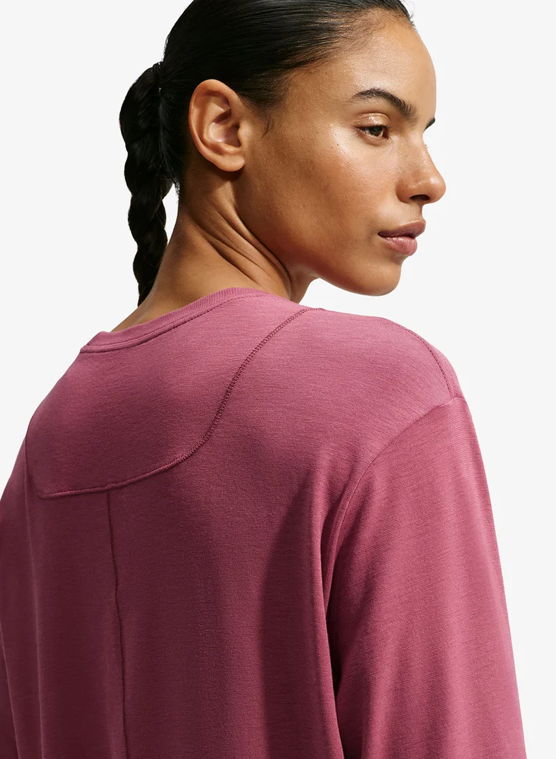 Nike PINK SMOKE/(WHITE) One Relaxed Dri-Fit T-Shirt for Women | Best Price UAE