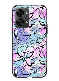 Protective Case Cover For OnePlus Nord 2T Abstract Flowers Print Design Multicolour
