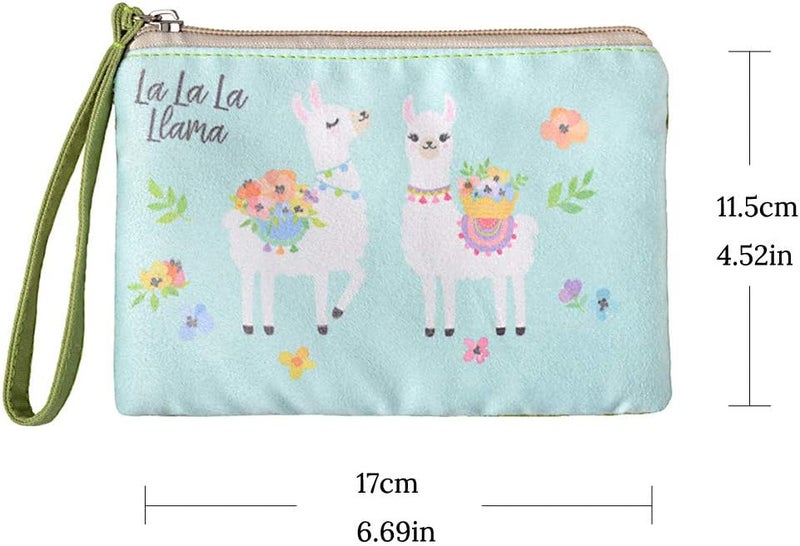 Rantanto Small Cute Cash Coin Purse, Canvas Change Purse, Kawaii Coin Pouch With Handle Christmas Gift For Women Teenager Girls (BG0021-1 La La La Llama) - Image 2