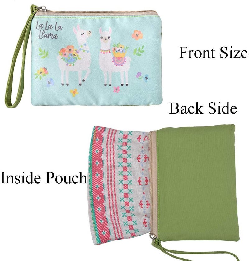 Rantanto Small Cute Cash Coin Purse, Canvas Change Purse, Kawaii Coin Pouch With Handle Christmas Gift For Women Teenager Girls (BG0021-1 La La La Llama) - Image 3