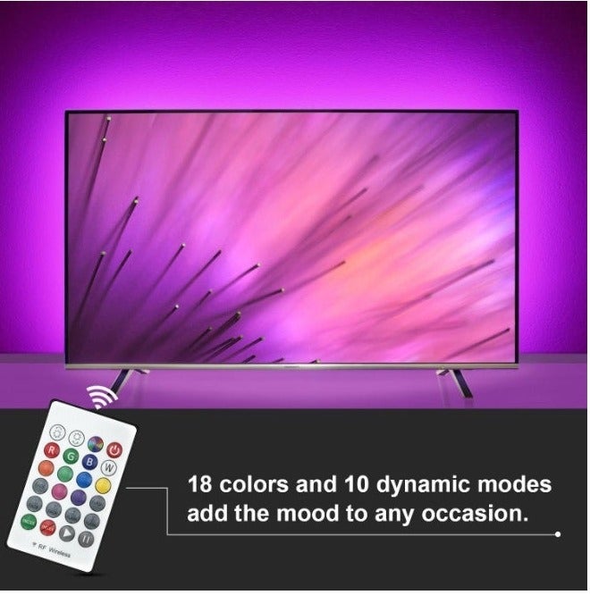 maylit LED Strip Lights, Pre-Cut 14.3ft RGB LED Strip TV LED Backlight for 65-75in HDTV, 4PCS USB Powered TV Lights with Remote 16 Color Changing 5050 LEDs Bias Lighting for Home Theater - Image 2