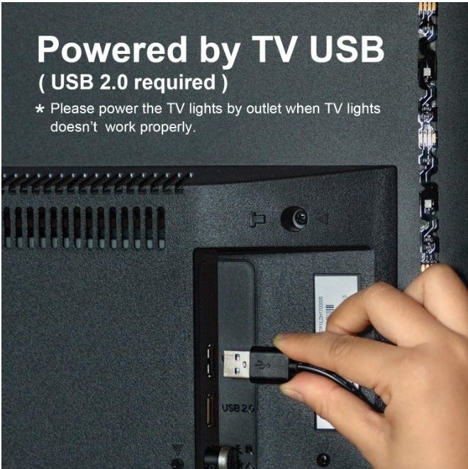 maylit LED Strip Lights, Pre-Cut 14.3ft RGB LED Strip TV LED Backlight for 65-75in HDTV, 4PCS USB Powered TV Lights with Remote 16 Color Changing 5050 LEDs Bias Lighting for Home Theater - Image 5