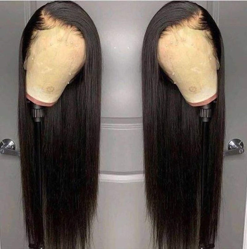 ANDRIA 13x4 Lace Front Wigs 200 Density Lace Front Wig Pre Plucked Glueless Wigs Straight Black Synthetic lace front wig 13x4 HD Lace Frontal Wigs natural Lace Closure Wigs for Black Women 26 Inch