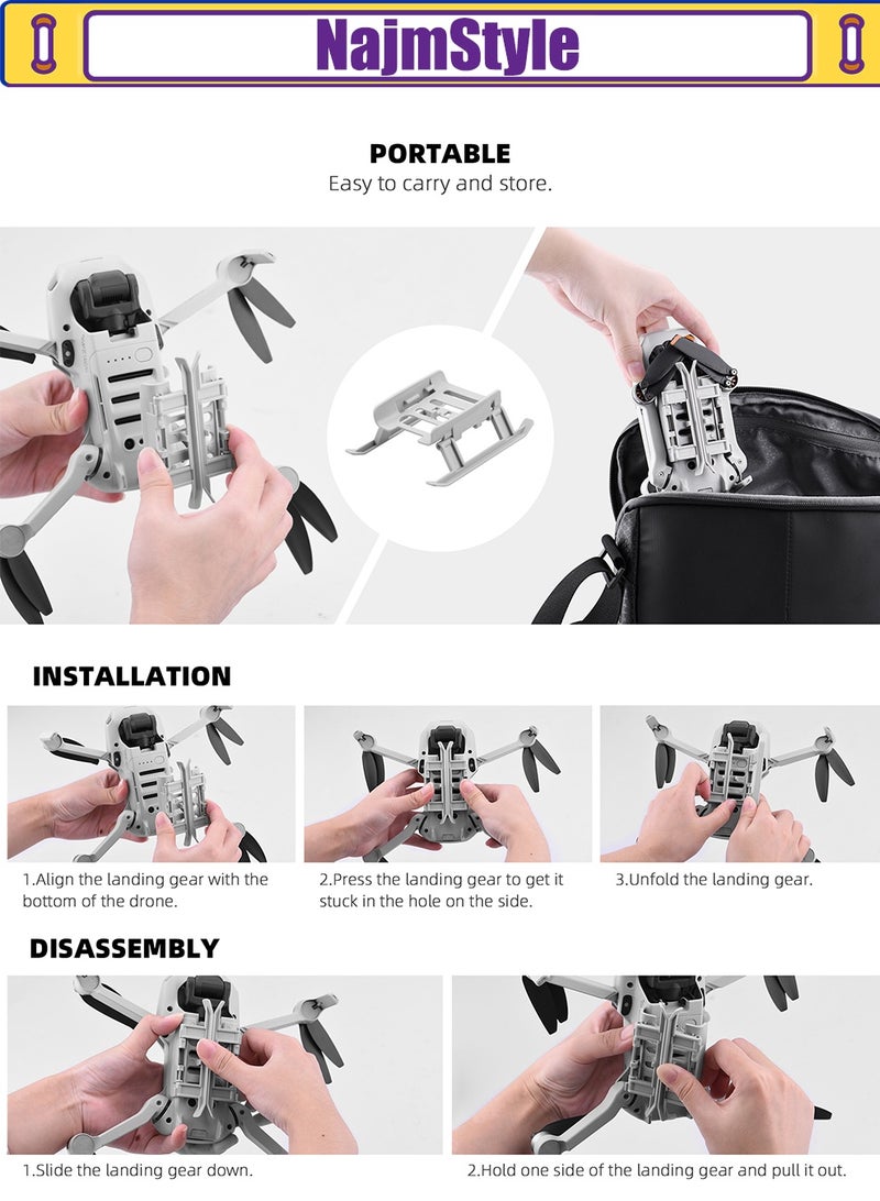 NajmStyle Landing Gear Extensions for DJI Mini 4K/Mini 2/Mini SE/Mavic Mini for Specta Drone Foldable Height Extended Leg Accessory - Image 4