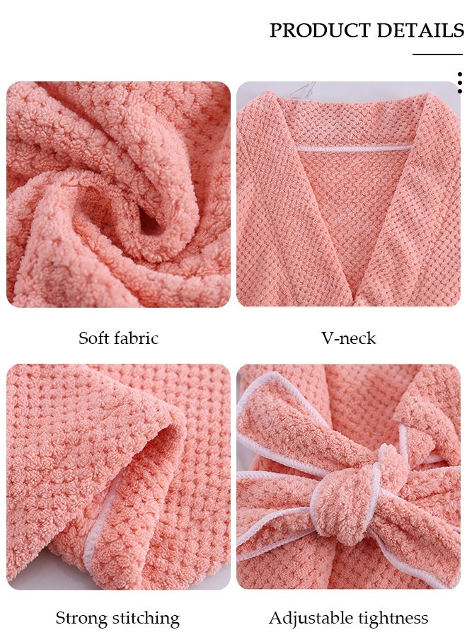 DUNISO Women's Waffle Kimono Bathrobe Short Sleeve Sleepwear Spa Robe Nightwear Nightgown Women Water Bathrobe Bridesmaid Robes Dressing Gown Autumn Robe - Image 2