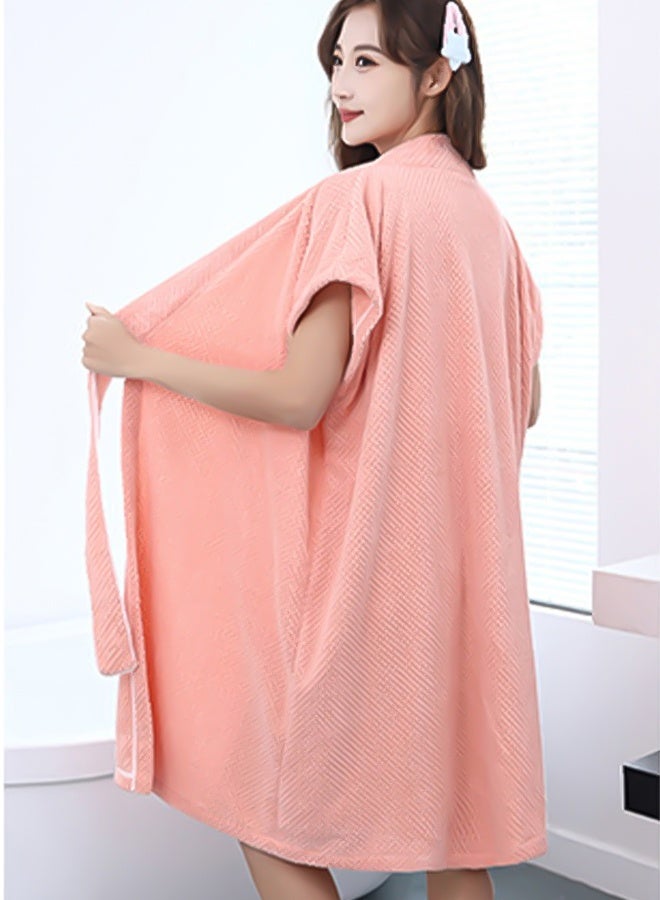 DUNISO Women's Waffle Kimono Bathrobe Short Sleeve Sleepwear Spa Robe Nightwear Nightgown Women Water Bathrobe Bridesmaid Robes Dressing Gown Autumn Robe - Image 5