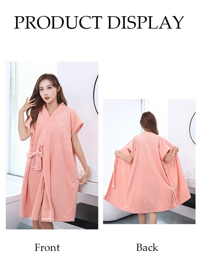 DUNISO - Women's Waffle Kimono Bathrobe Short Sleeve Sleepwear Spa Robe Nightwear Nightgown Women Water Bathrobe Bridesmaid Robes Dressing Gown Autumn Robe - Image 1