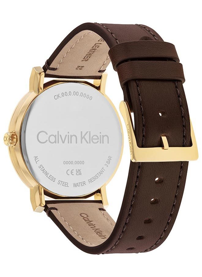 CALVIN KLEIN ساعة يد رجالية من الجلد بعقارب دائرية الشكل 25200261 مقاس 43 ملم  - Image 3