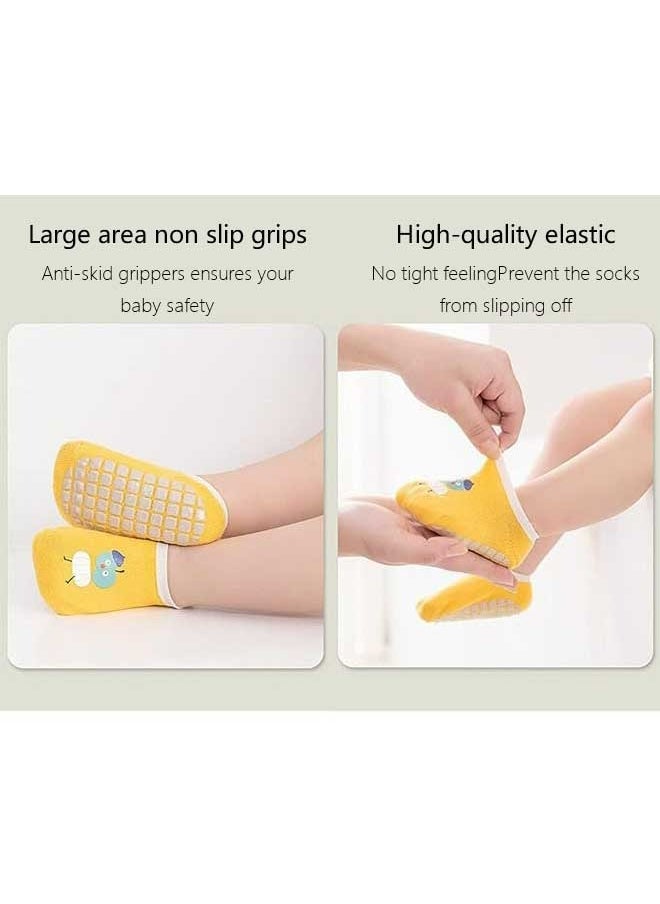 Ocean - 3 Pairs Of Baby Anti Slip Floor Socks, With Silicone Anti Slip Soles, Elastic And Non Binding, Suitable For Ages 1-3 - Image 1