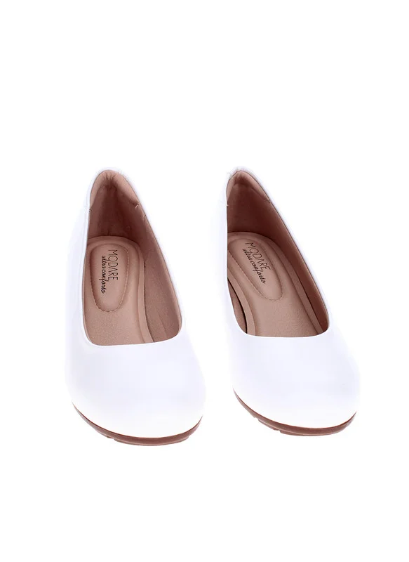 مودار Modare Ladies Low Heel Shoes White | Made In Brazil