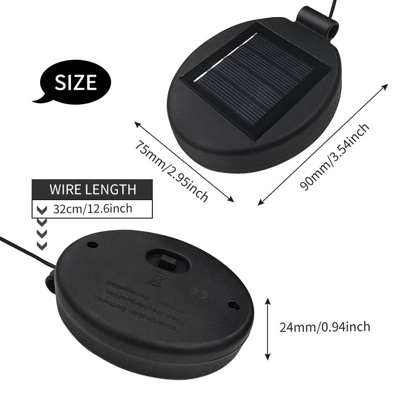 AQEENURA Solar Lantern Top LED Panel Lantern Lid Lights Replacement Part for Outdoor Flower DIY Solar Flower Lights Garden Patio Decor (4PCS) - Image 2