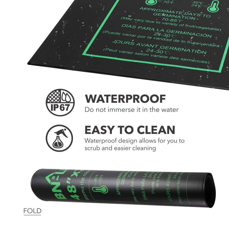 BN-LINK Seedling Heat Mat Heating Pad 48" x 20.75" with Digital Thermostat Controller Combo Set Waterproof for Indoor Seed Starting and Plant Germination - Image 5