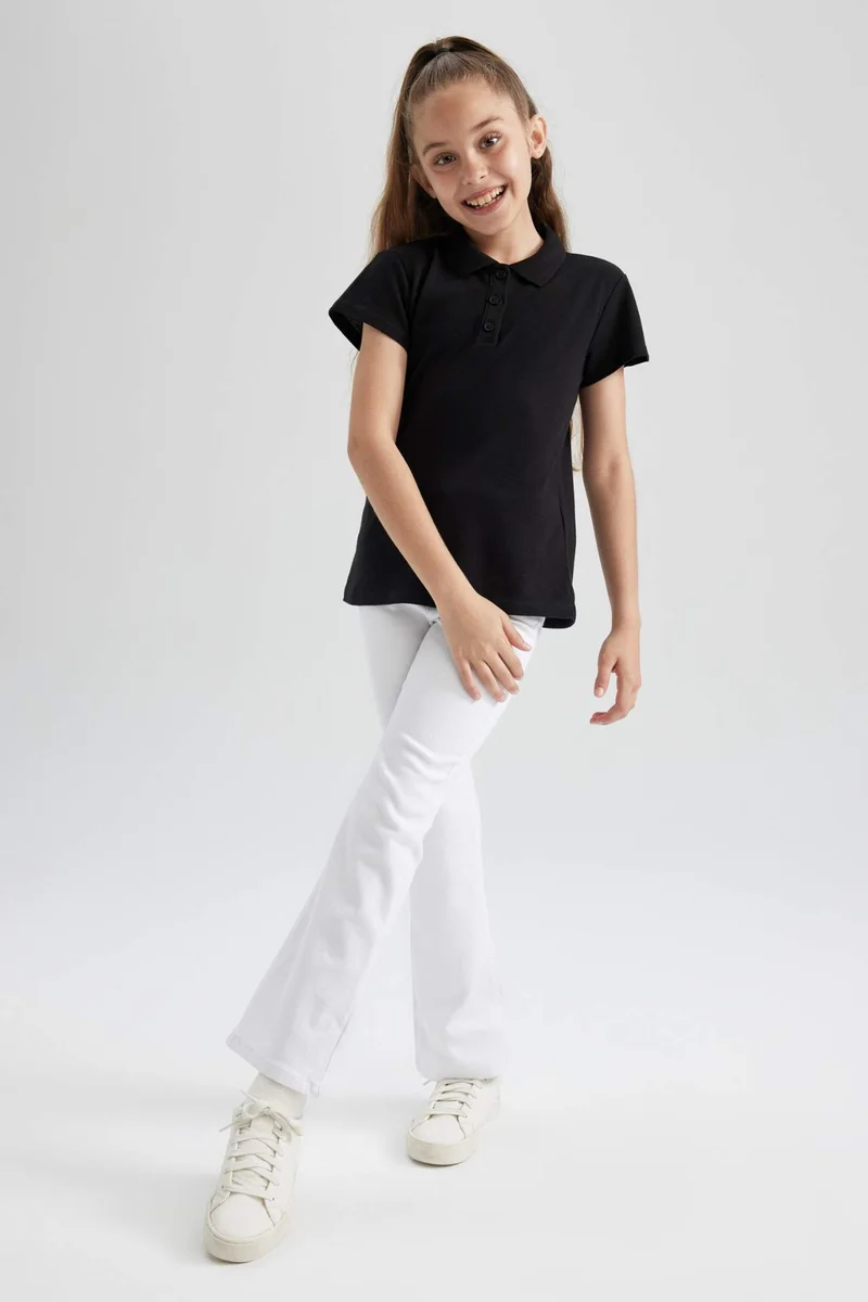 ديفاكتو Girl Regular Fit Cotton Polo T-Shirt