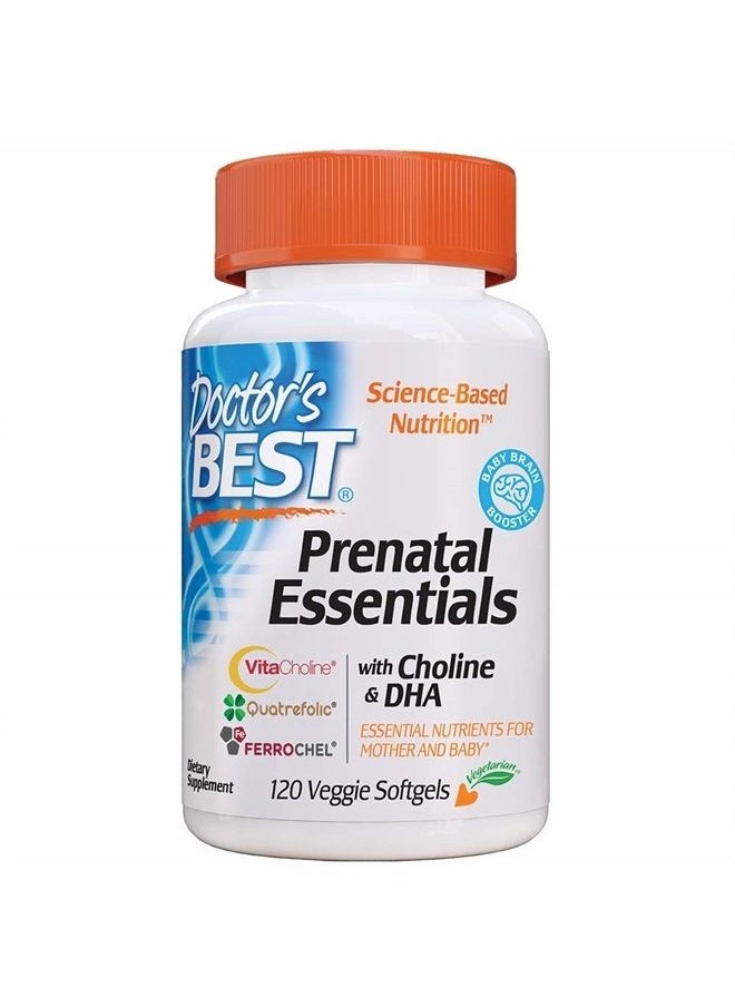 Doctor's BEST - Prenatal Essentials with Choline & DHA, Supplement for Before, During & Post Pregnancy, 120 Count - Image 1