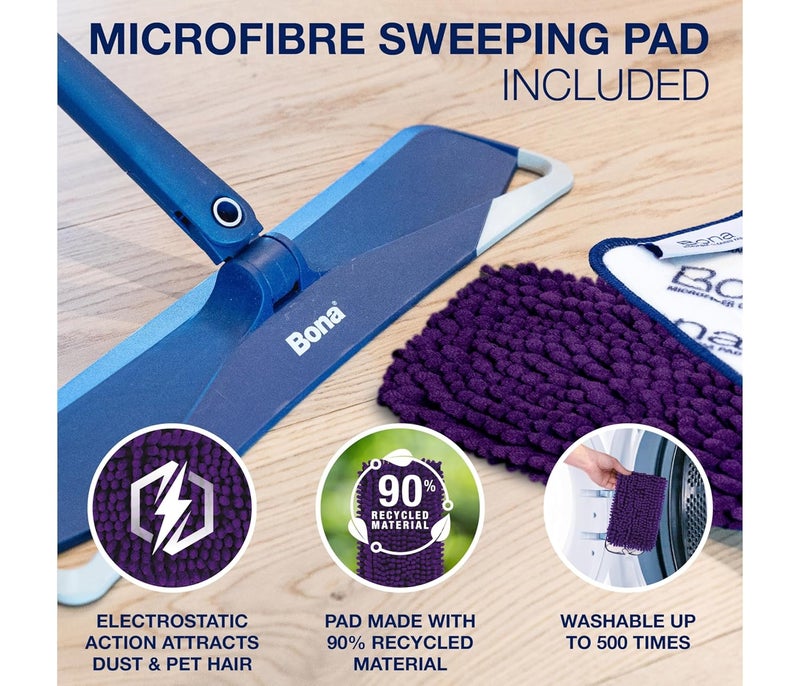 BONA مجموعة تنظيف الأرضيات من بونا بريميوم للحيوانات الأليفة - ممسحة ميكروفايبر لتنظيف آثار أقدام الحيوانات الأليفة وبقع البول والأوساخ من الحجر والبلاط والرخام والجرانيت والأسطح الخشبية للكلاب والقطط والجراء للاستخدام اليومي - Image 5