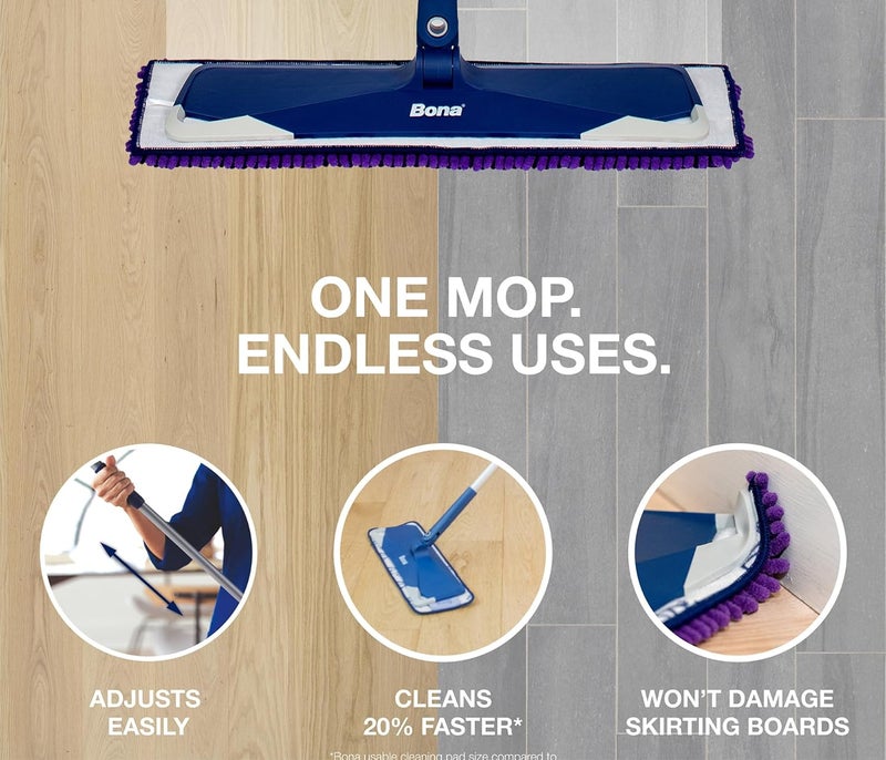 BONA مجموعة تنظيف الأرضيات من بونا بريميوم للحيوانات الأليفة - ممسحة ميكروفايبر لتنظيف آثار أقدام الحيوانات الأليفة وبقع البول والأوساخ من الحجر والبلاط والرخام والجرانيت والأسطح الخشبية للكلاب والقطط والجراء للاستخدام اليومي - Image 2