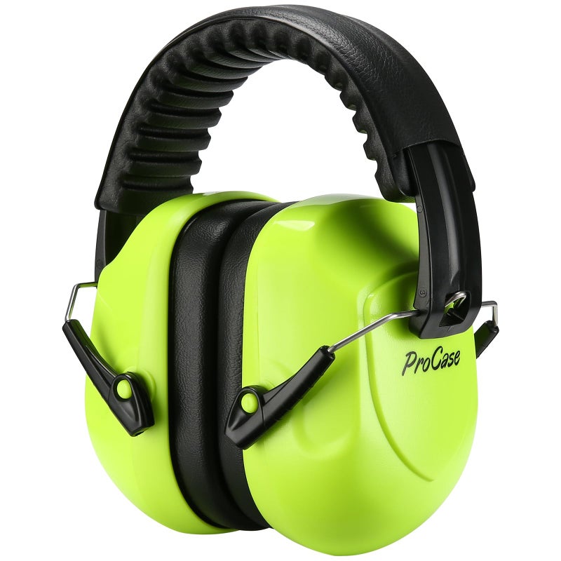 ProCase NRR 28dB Noise Reduction Ear Muffs Foldable Adjustable Passive Noise Cancelling Headphones for Adults Kids Autism Hearing Protection for Shooting Construction Mowing Studying Neonyellow - Image 2