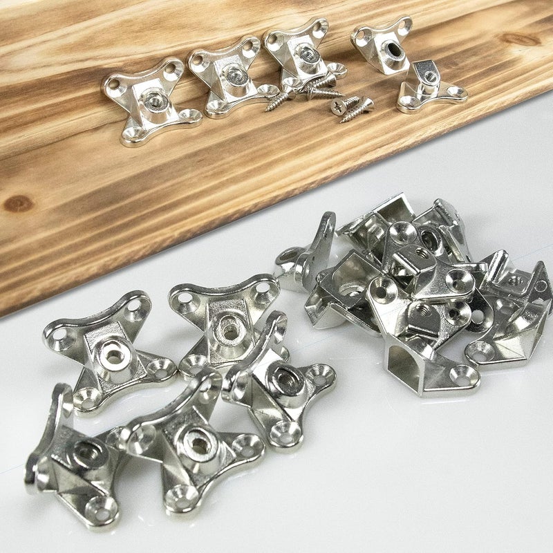 Zikra 10 Pcs L Brackets, Detachable Metal Corner Braces for 90-Degree Angles, Heavy-Duty Shelf Mounting Hardware for Wood Furniture, Right Angle Brackets for Corner Shelves, Silver - Image 2