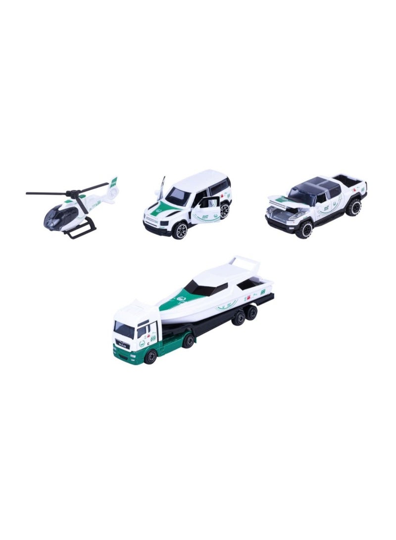 Majorette Dubai Police Cars 4-Piece Metal Mercedes AMG Die-Cast Set - Image 3