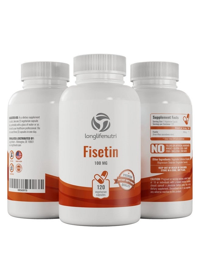 LongLifeNutri Fisetin Supplement 100Mg 120 Vegetarian Capsules  Natural Bioflavonoid Polyphenols  Aging And Longevity Powder Pills  Senolytic Sirtuin Activator  Energy Levels  Rhus Succedanea - Image 5