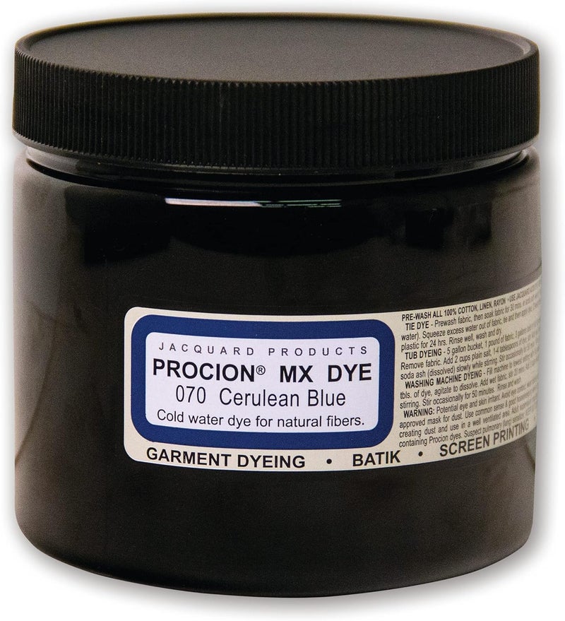 Jacquard Procion MX Dye - Cerulean Blue - 8 Oz - Cold Water Fiber Reactive Dye for Natural Fibers - Image 1