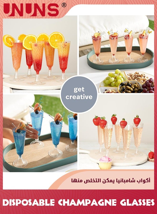 UNUNS 40 Premium Plastic Champagne Flutes,Silver Glitter 5oz - Reusable Champagne Glasses,Cocktail Glasses,Mimosa Glasses For Cocktails,Dessert For Parties,Weddings - Image 3