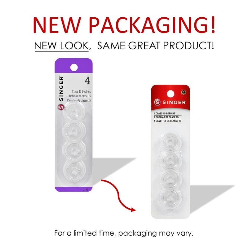 Singer Bobbins Class 15 Transparent, 4-Count - Image 4