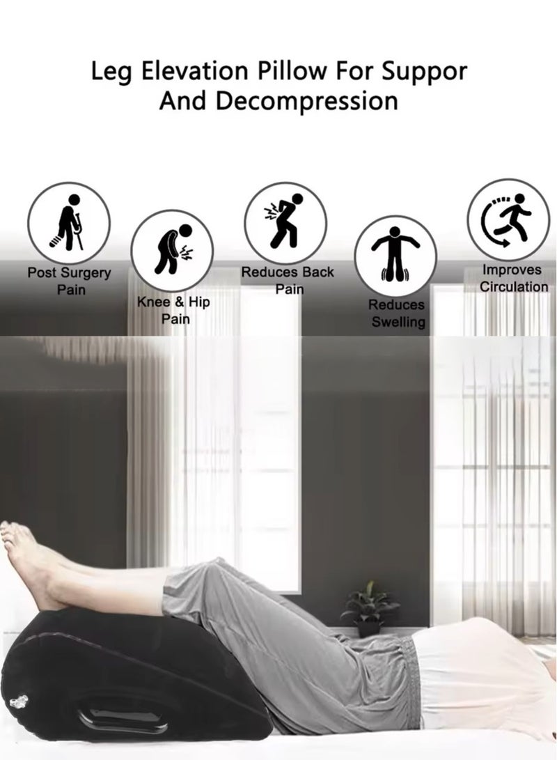 Leg Positioner Pillow with Pump Inflatable Pillow Portable Cushion Body Pillow For Sleeping Leg Elevation Bed Sofa Travel Camping  - Image 2